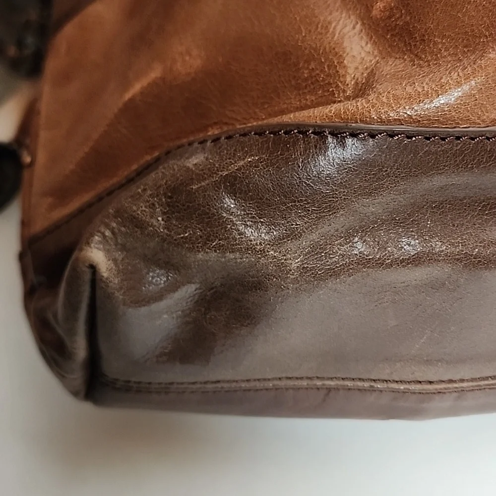The Sak Vintage Stylish Brown Leather Handbag W/thick Leather Braided Strap